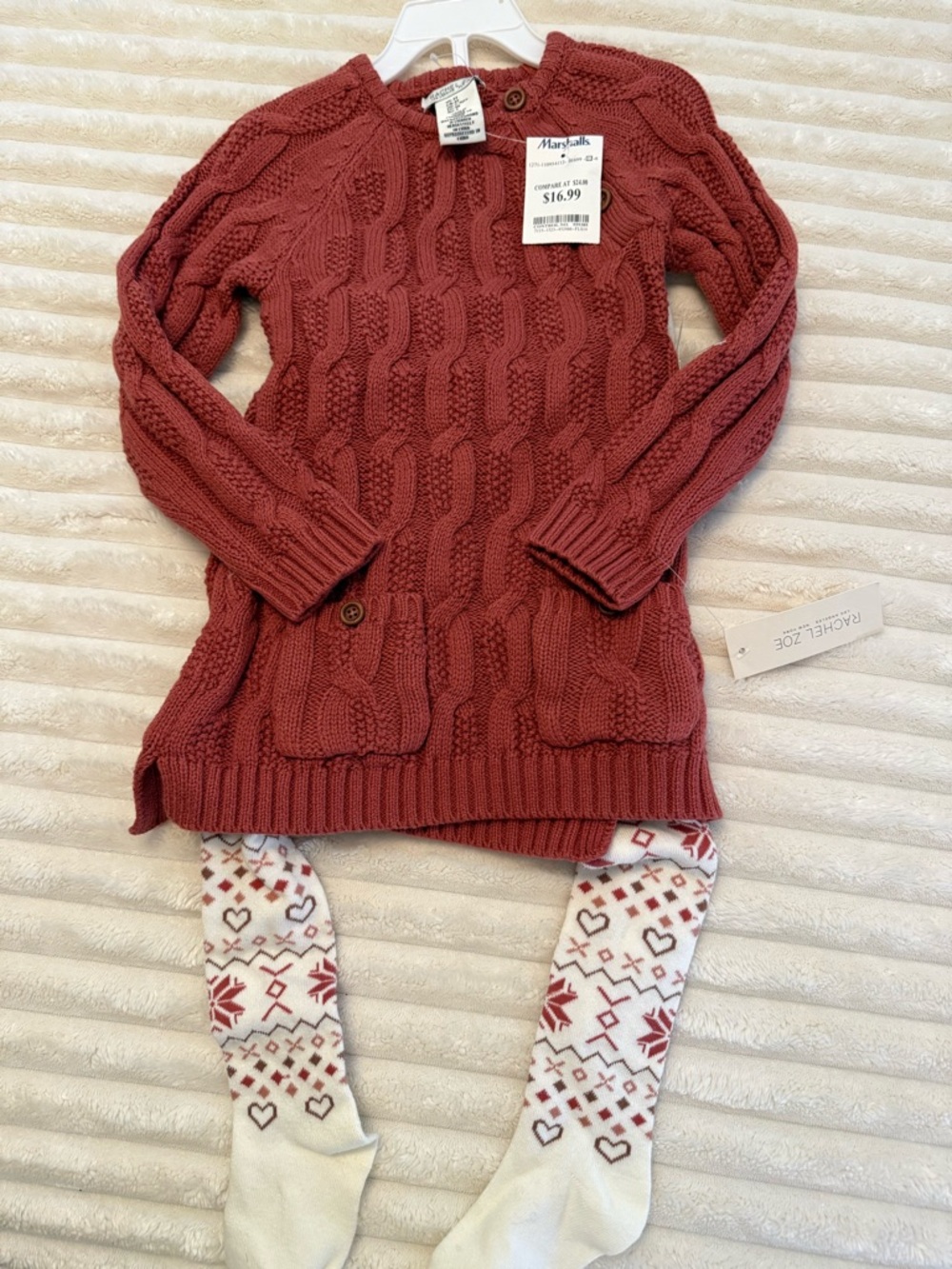 Rachel Zoe Rust Cable-Knit Cardigan with Buttons
